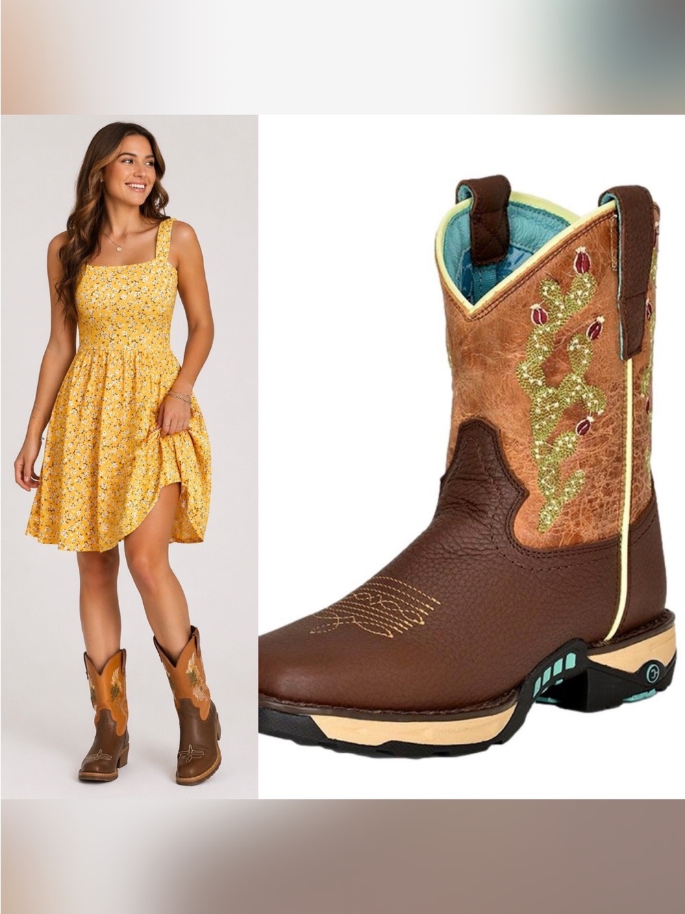 Corral cactus  boots Brown Western Embroidered Cowboy Boots8.5